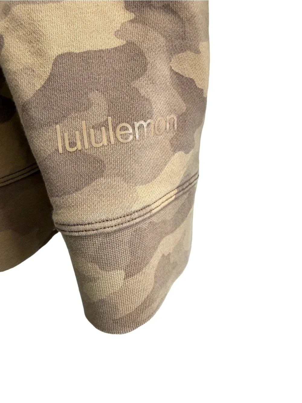 LULULEMON Perfectly Oversized Crew Heritage 365 Camo Beige Size 10 Estimated